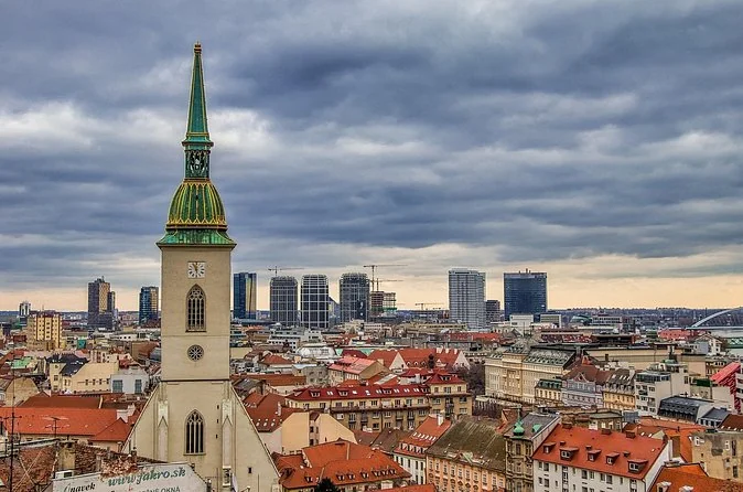 St Martin's Cathedral spire above the Bratislava rooftops